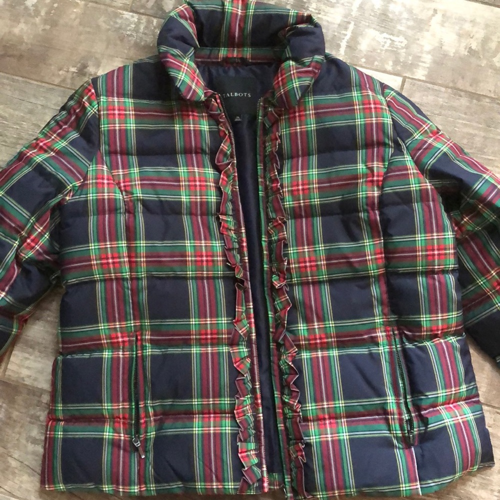 Talbots Tartan Plaid Down Jacket